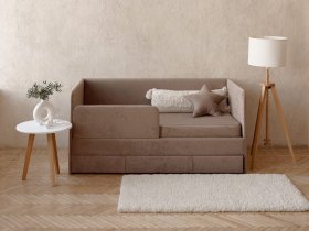 Диван-кровать Happy (капучино) в Легостаево - legostaevo.mebel-nsk.ru | фото