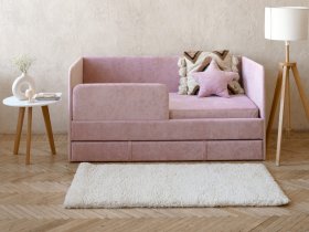 Диван-кровать Happy (розовый) в Легостаево - legostaevo.mebel-nsk.ru | фото