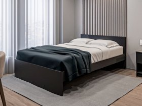 Кровать двуспальная 1,4м Бруклин СБ-3353 (диамант серый) в Легостаево - legostaevo.mebel-nsk.ru | фото