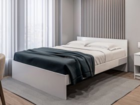 Кровать двуспальная 1,6м Бруклин СБ-3354 (белый) в Легостаево - legostaevo.mebel-nsk.ru | фото