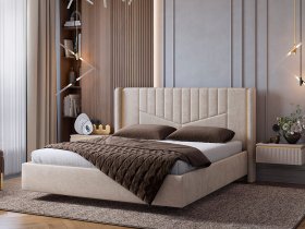 Кровать двуспальная 1,6м Диор (кашемир суфле (велюр)) в Легостаево - legostaevo.mebel-nsk.ru | фото