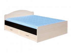 Кровать  двуспальная с ящиками 1,6м-1 (круглая спинка) в Легостаево - legostaevo.mebel-nsk.ru | фото