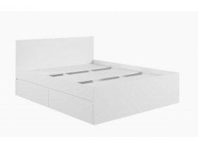 Кровать двуспальная с ящиками 1,6м Мадера-М1600 (белый) в Легостаево - legostaevo.mebel-nsk.ru | фото