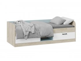 Кровать комбинированная «Оливер» Тип 1 401.003.000 (дуб крафт серый/белый/серо-голубой) в Легостаево - legostaevo.mebel-nsk.ru | фото