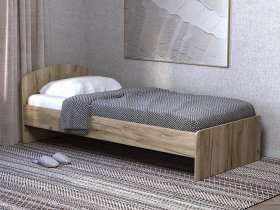 Кровать односпальная 80 с низкой спинкой (дуб крафт серый) в Легостаево - legostaevo.mebel-nsk.ru | фото