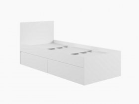 Кровать односпальная с ящиками 0,9м Мадера-М900 (белый) в Легостаево - legostaevo.mebel-nsk.ru | фото