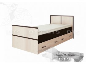 Кровать односпальная с ящиками 0,9м Сакура (BTS) в Легостаево - legostaevo.mebel-nsk.ru | фото