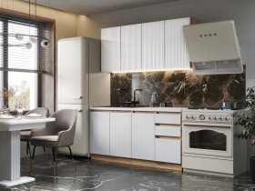 Кухонный гарнитур Ника 1,6 м (белый) в Легостаево - legostaevo.mebel-nsk.ru | фото
