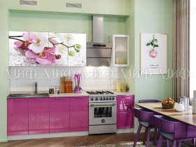 Кухонный гарнитур Орхидея (сиреневый) в Легостаево - legostaevo.mebel-nsk.ru | фото