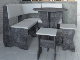 Кухонный уголок Лотос  (цемент темный к/з White) в Легостаево - legostaevo.mebel-nsk.ru | фото