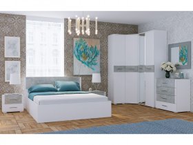 Модульная спальня Бьянка (белый/бетон) в Легостаево - legostaevo.mebel-nsk.ru | фото