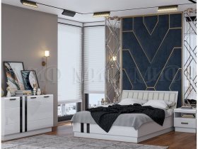 Модульная спальня Магнолия  (белый глянец) в Легостаево - legostaevo.mebel-nsk.ru | фото