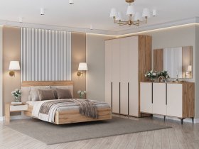 Модульная спальня Сицилия (дуб альпийский/тефия) в Легостаево - legostaevo.mebel-nsk.ru | фото