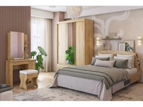 Модульная спальня Виктория-1 (дуб крафт золотой) в Легостаево - legostaevo.mebel-nsk.ru | фото