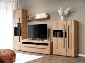 Модульная стенка Ницца (дуб вотан) в Легостаево - legostaevo.mebel-nsk.ru | фото