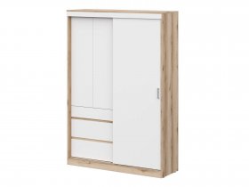 Шкаф-купе (1,5м) Брауни (дуб делано/белый) в Легостаево - legostaevo.mebel-nsk.ru | фото