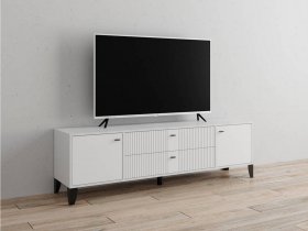 Тумба под ТВ Парус-10 (белый/белый снег) в Легостаево - legostaevo.mebel-nsk.ru | фото