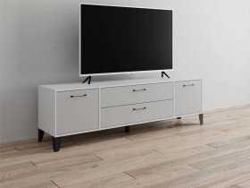 Тумба под ТВ Парус-13 (белый/серый камень) в Легостаево - legostaevo.mebel-nsk.ru | фото