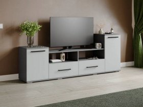 Тумба под ТВ Парус-2 (графит серый/серый камень) в Легостаево - legostaevo.mebel-nsk.ru | фото